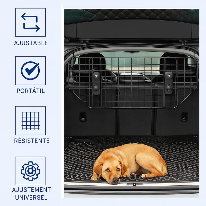 Grille Séparation Voiture Gros Chien 120cm