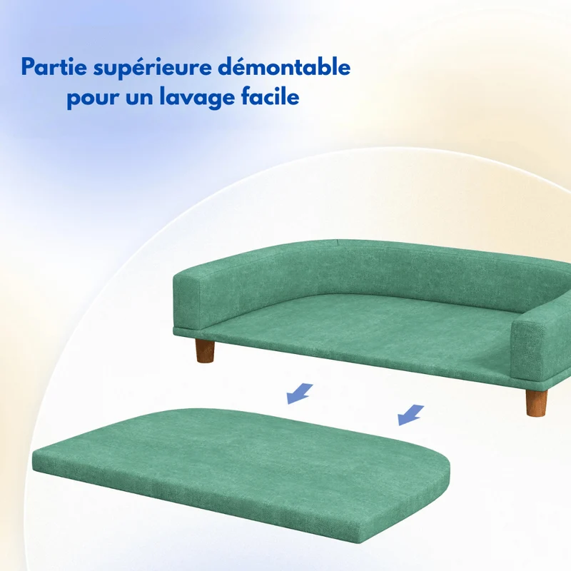 Canapé Lavable Grand Confort Gros Chien Vert