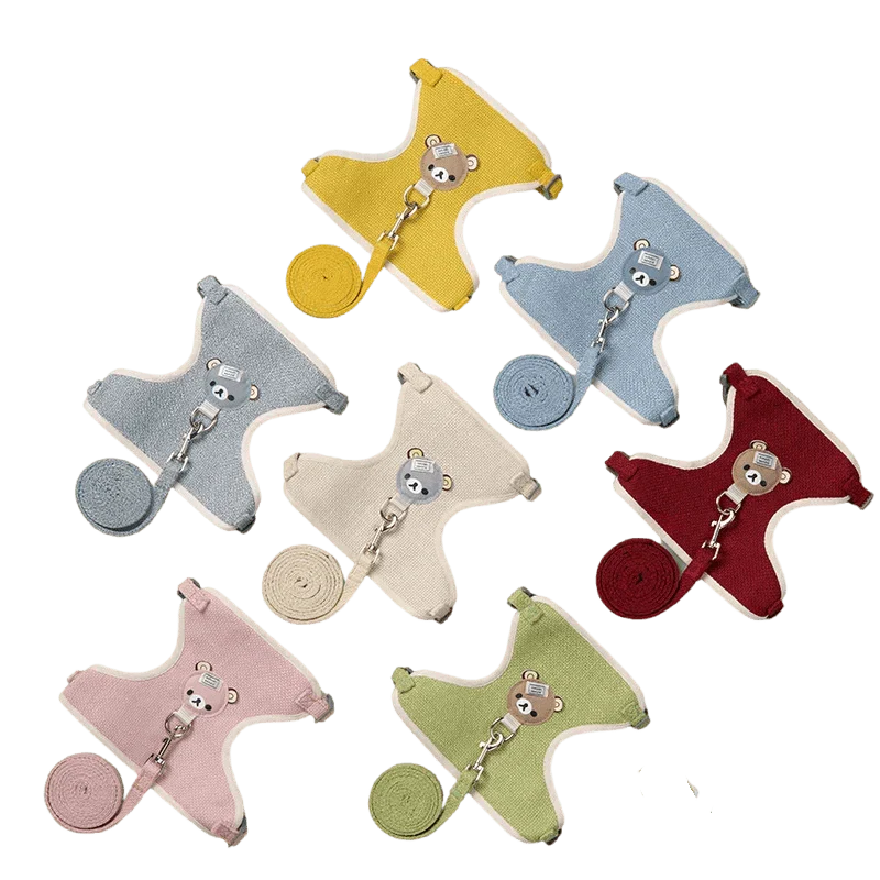 Set Harnais Laisse Nylon Coloré Gros Chien