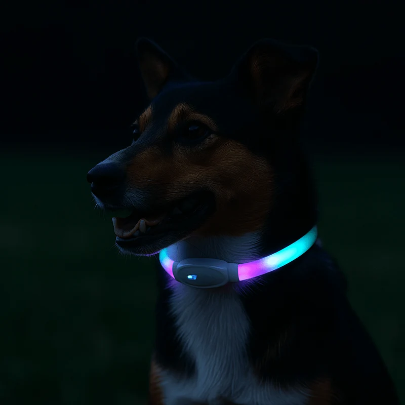 Collier LED Rechargeable USB Gros Chien