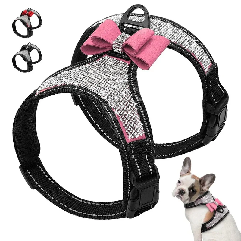 Harnais Paillettes Fantaisie Chien 5 Coloris