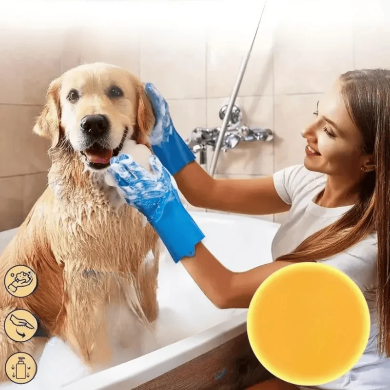 Gant Toilettage Silicone Chien Massage Kit
