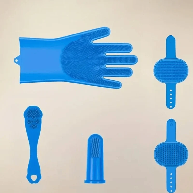 Gant Toilettage Silicone Chien Massage Kit