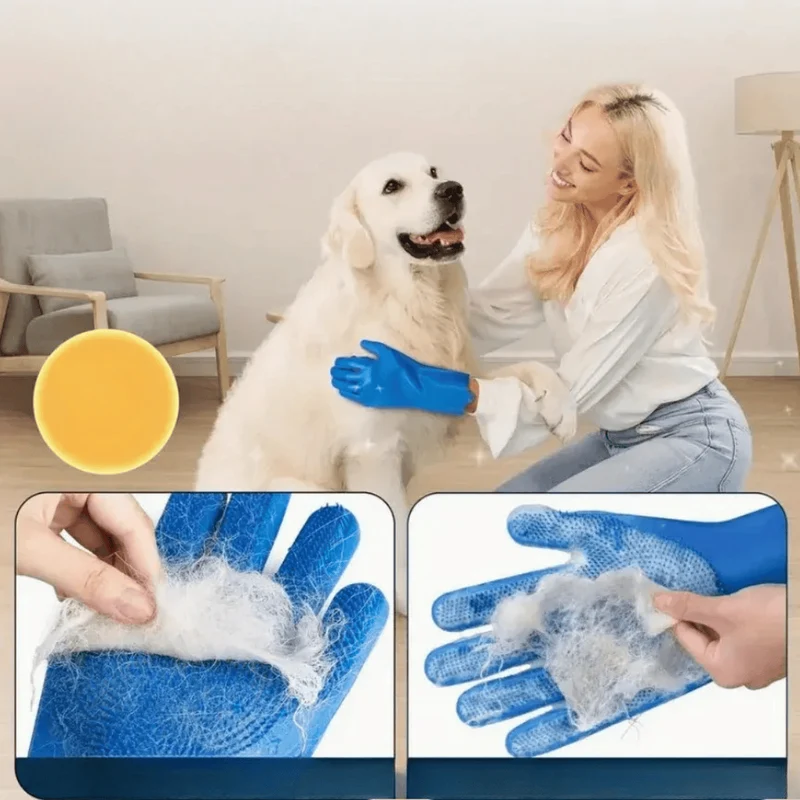 Gant Toilettage Silicone Chien Massage Kit
