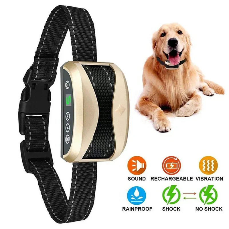 Collier Anti-Aboiement Multifonctions Rechargeable Chien