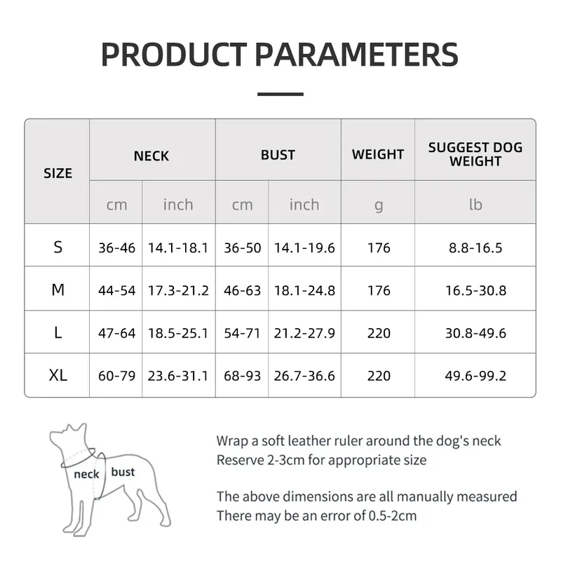 Harnais Technique Réglable Grand Chien 5 Coloris