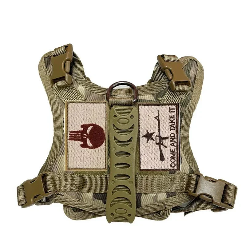 Harnais Militaire avec Laisse Chiot Kaki Noir