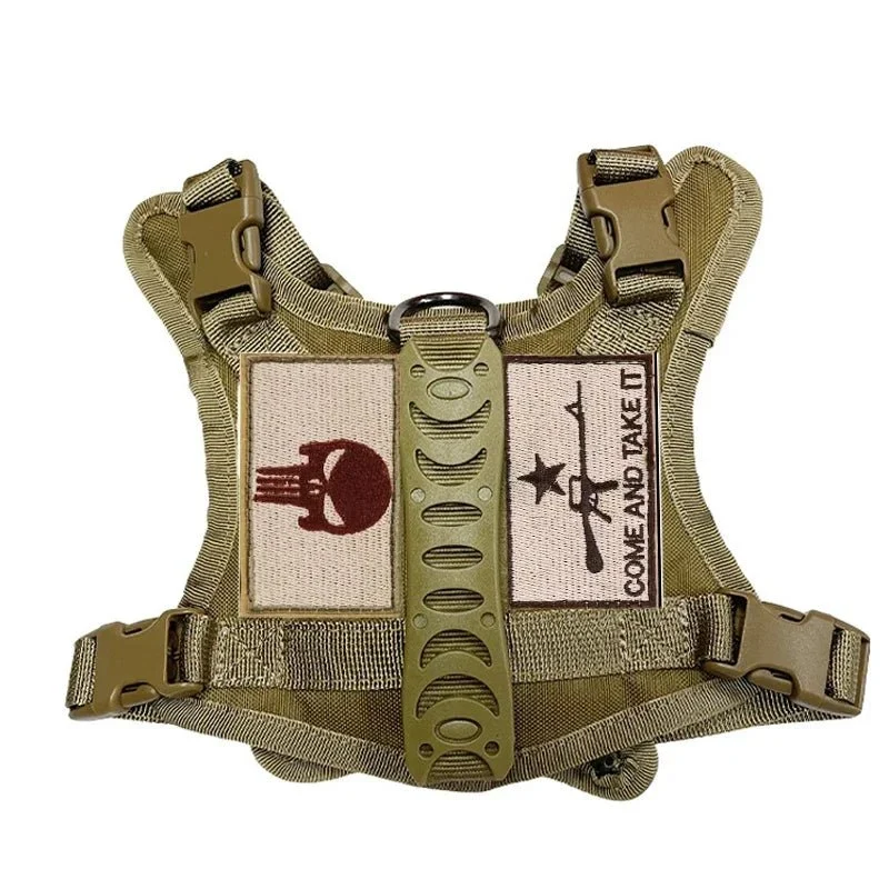 Harnais Militaire avec Laisse Chiot Kaki Noir