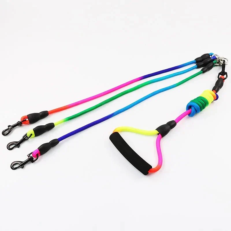 Laisse Triple Nylon Trois Chiens Simultanés