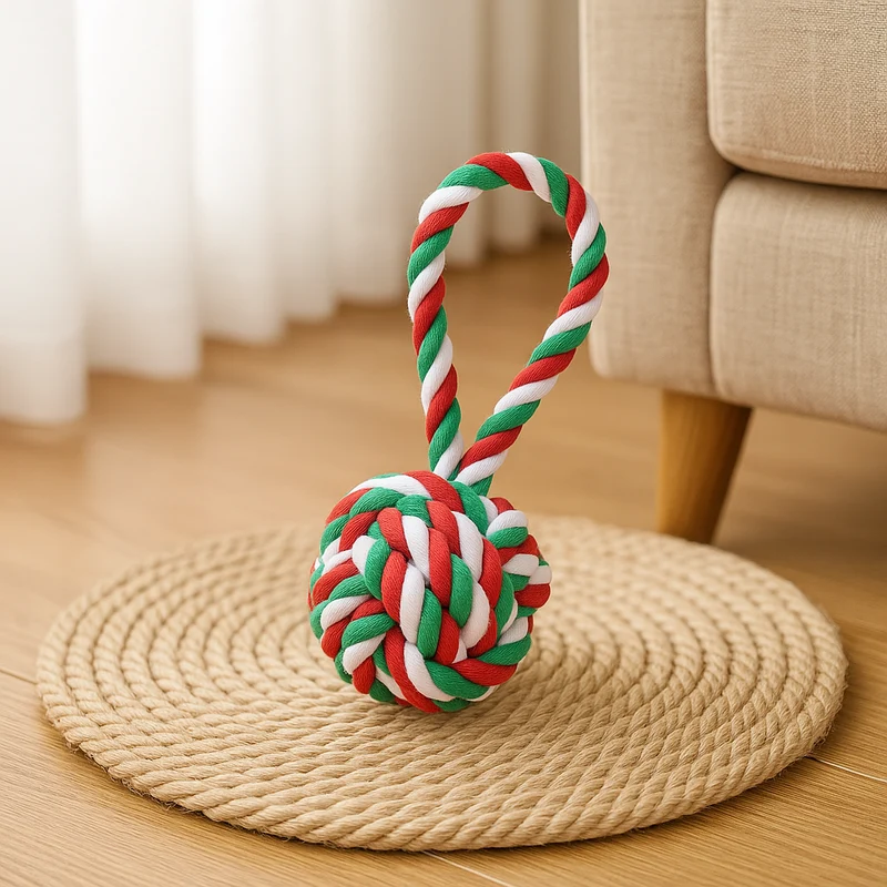 Jouet Corde Boule Noël Chien Résistant