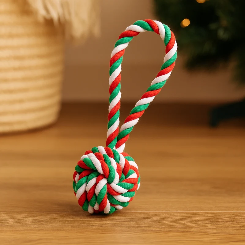 Jouet Corde Boule Noël Chien Résistant