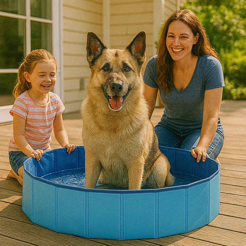 Piscine Pliable Chien XXL 80-100cm Résistante