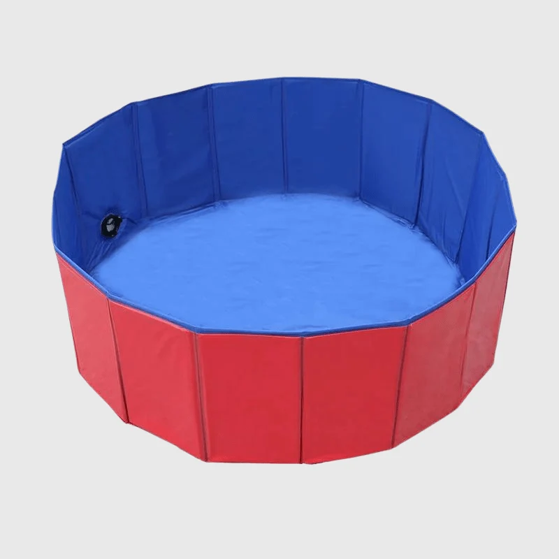 Piscine Rigide Chien PVC Rouge Anti-Dérapante