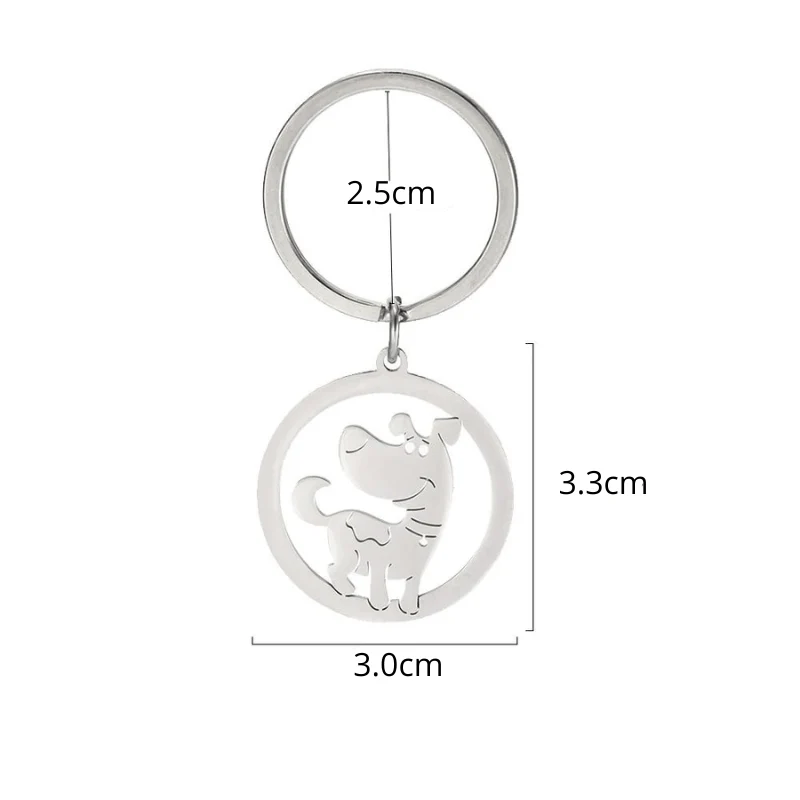 Porte-Clé Métal Design Chien 6 Modèles