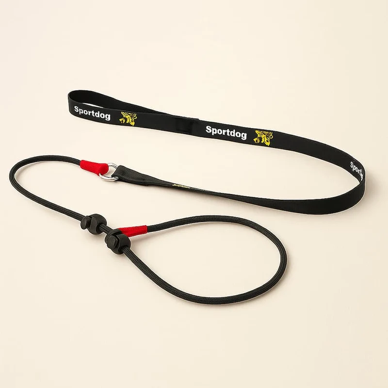 Laisse Lasso Éducative Chien 1.5m Rouge ou Noire