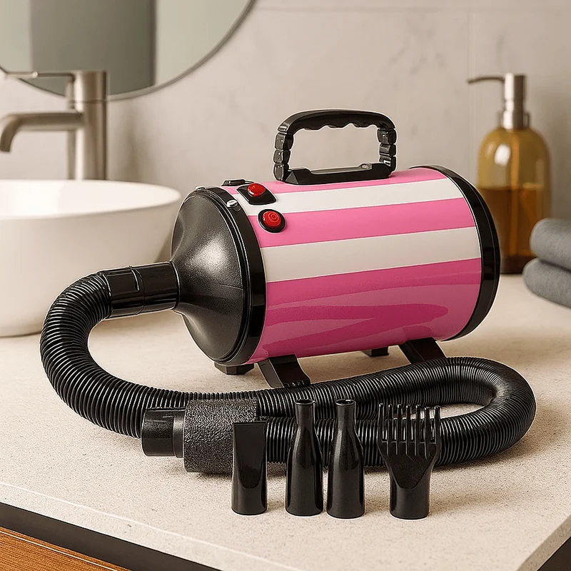 Séchoir Soufflant Silencieux 2000W Chien Rose