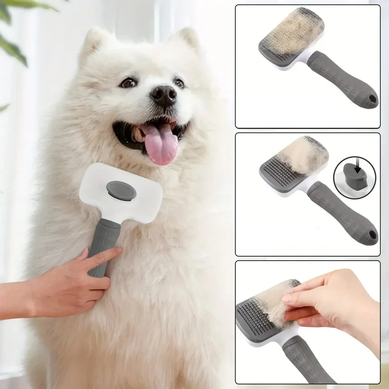 Brosse Auto-Nettoyante Gros Chien Démêlante