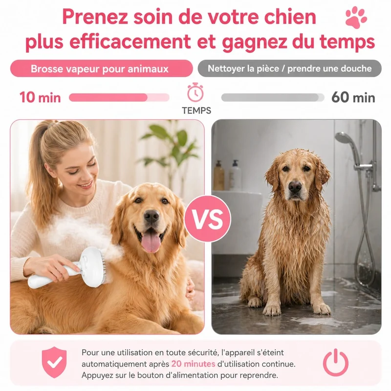 Brosse Vapeur Toilettage Gros Chien