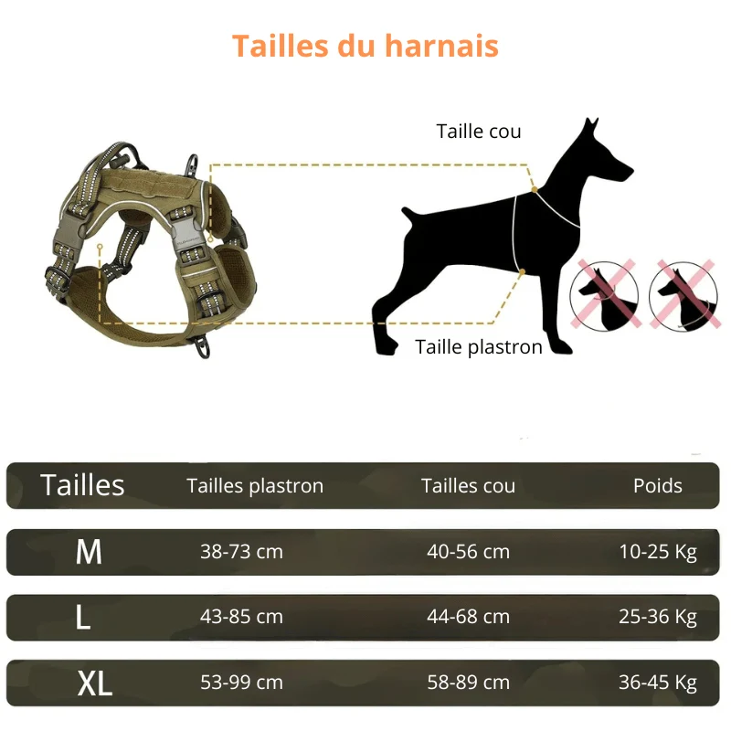Harnais Militaire Tactique Gros Chien