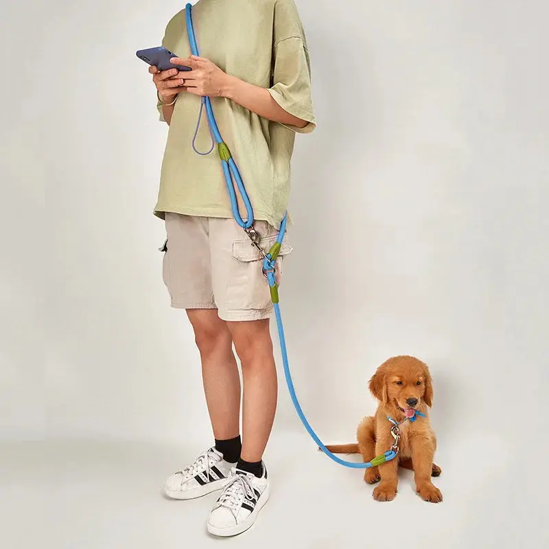 Laisse Anneau Mains Libres Gros Chien Nylon