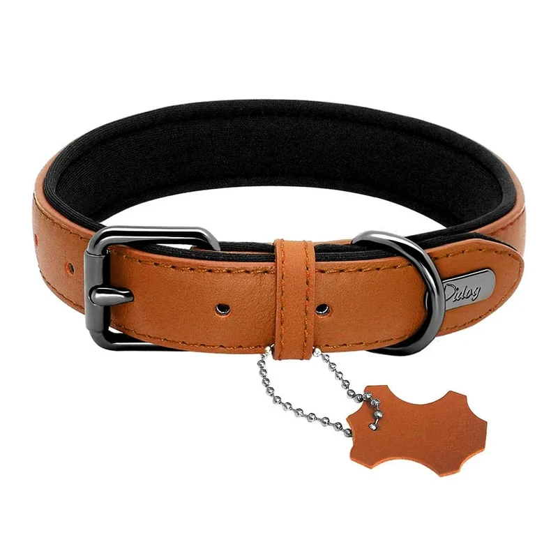 Collier Cuir Véritable Réglable Gros Chien