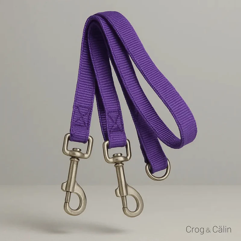 Coupleur Laisse Double Nylon Renforcé Chien