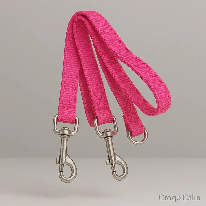 Coupleur Laisse Double Nylon Renforcé Chien