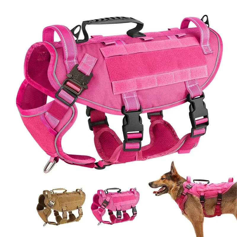 Harnais Anti-Traction Kaki Rose Chien