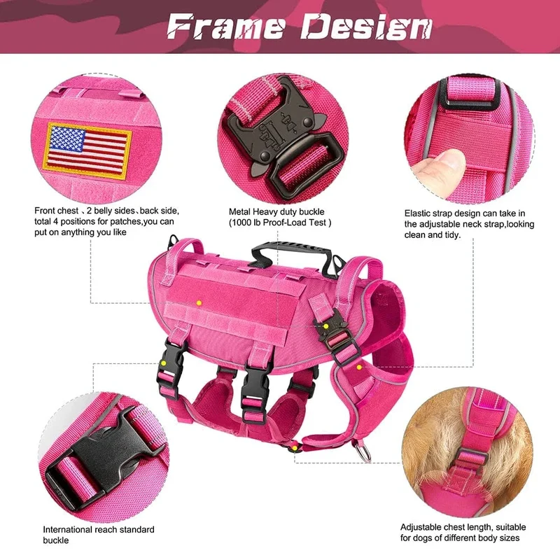 Harnais Anti-Traction Kaki Rose Chien