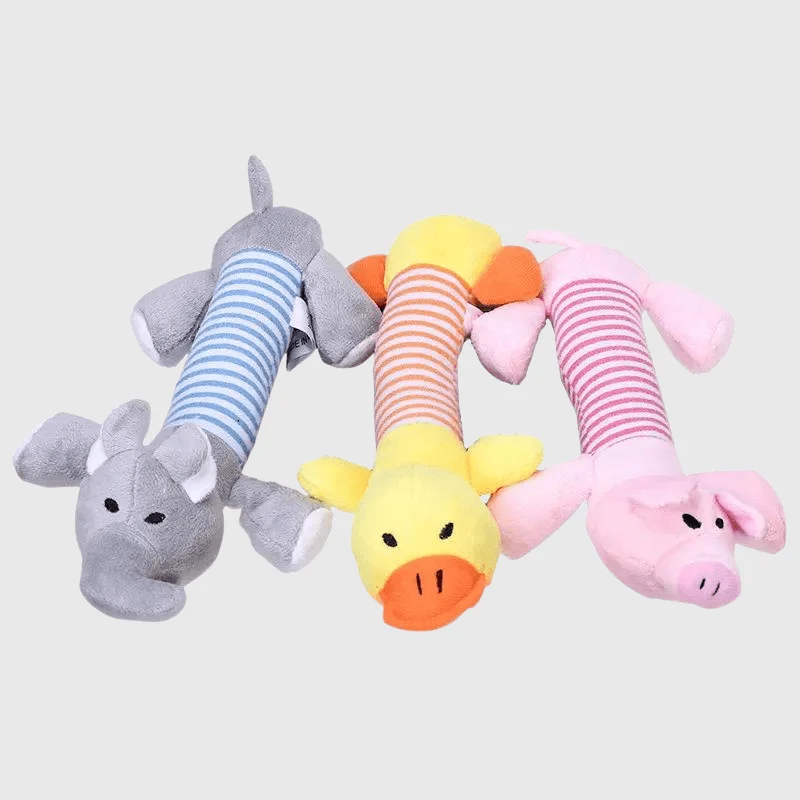 Peluche Longue Chien 25cm Éléphant Canard