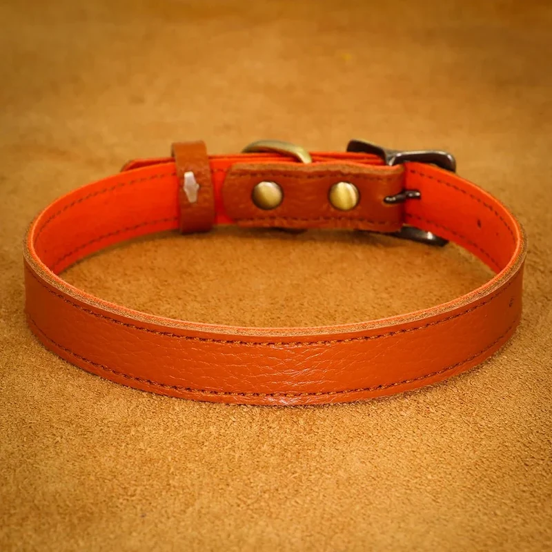 Collier Cuir Ajustable Chien 7 Couleurs