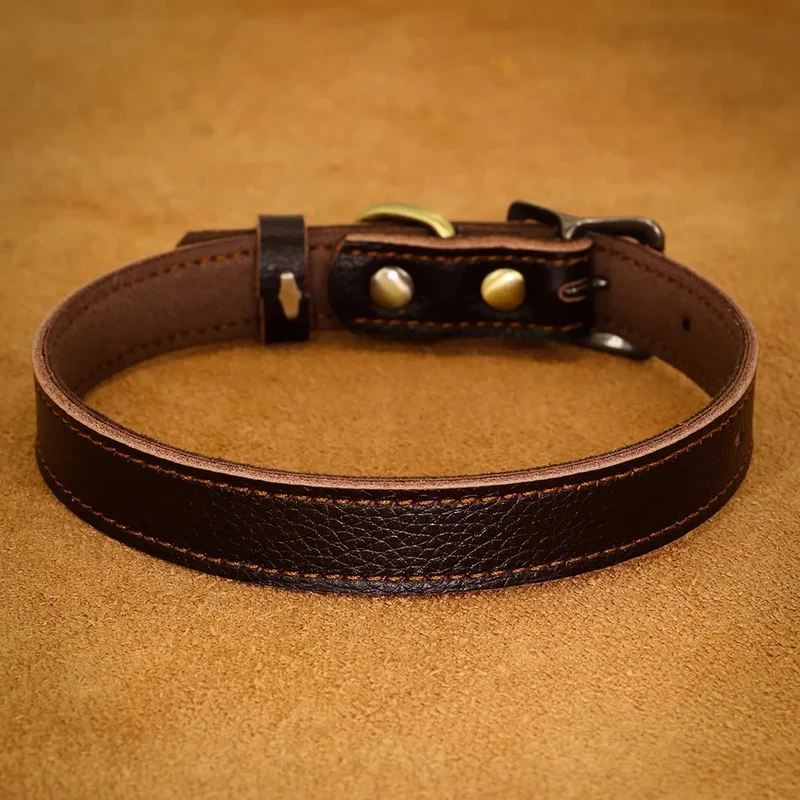 Collier Cuir Ajustable Chien 7 Couleurs