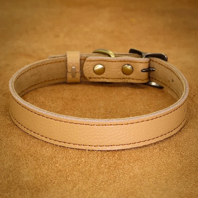 Collier Cuir Ajustable Chien 7 Couleurs