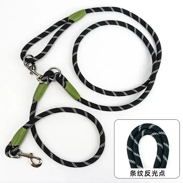 Laisse Réfléchissante Nylon Chien Mains Libres 240cm