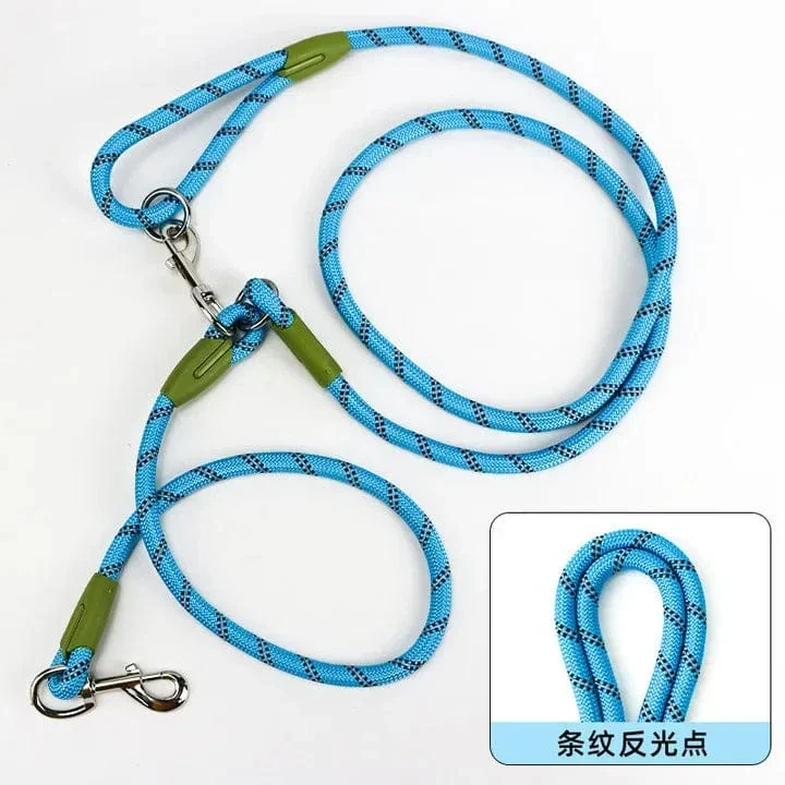 Laisse Réfléchissante Nylon Chien Mains Libres 240cm