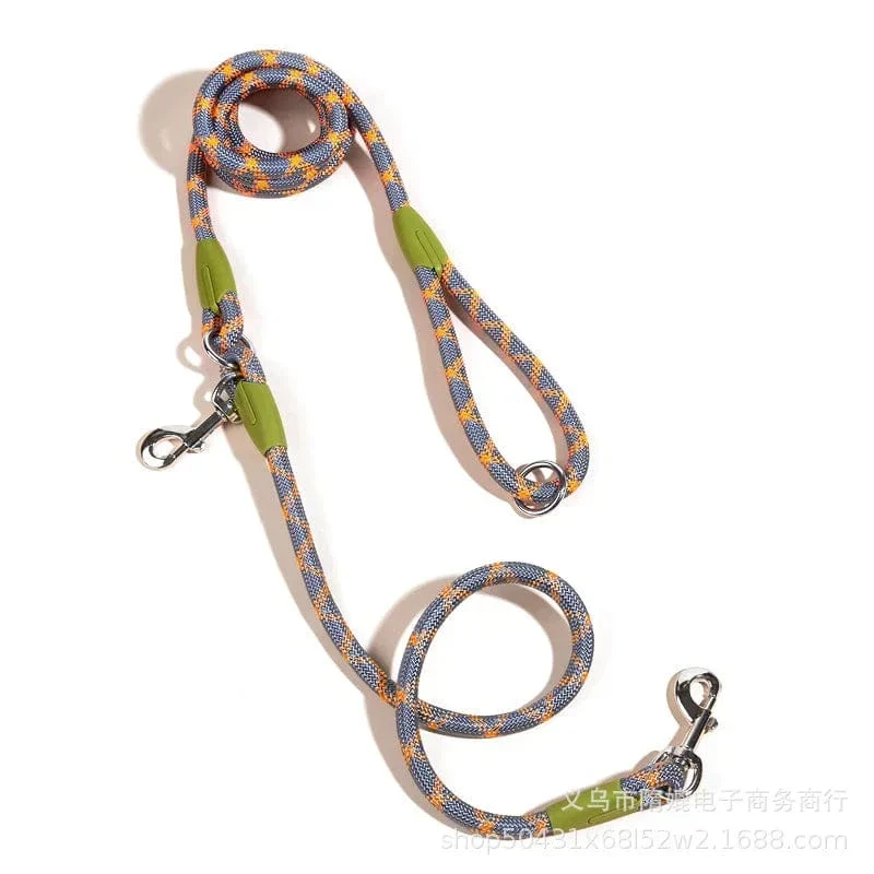 Laisse Réfléchissante Nylon Chien Mains Libres 240cm