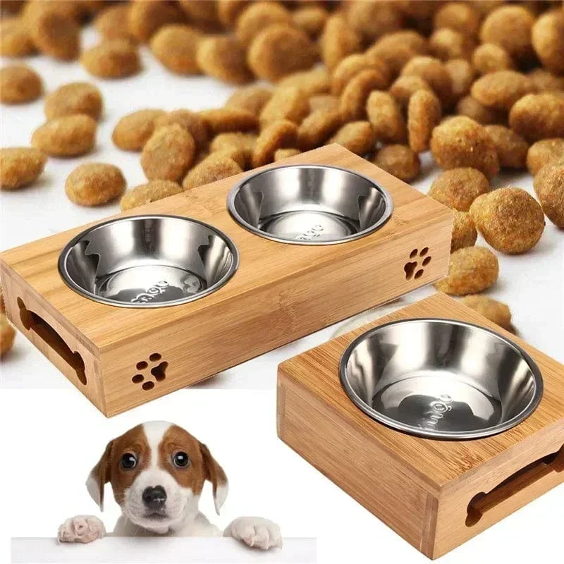 Gamelle Céramique Support Bambou Chien M L