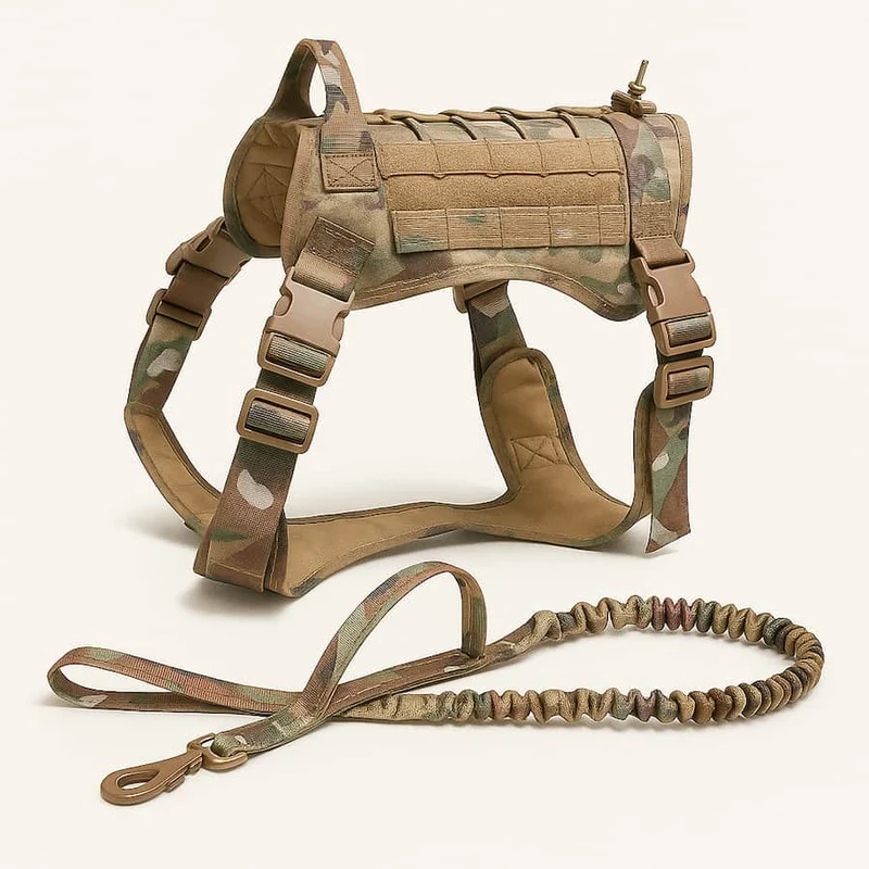 Harnais Tactique Gros Chien Camouflage Nylon