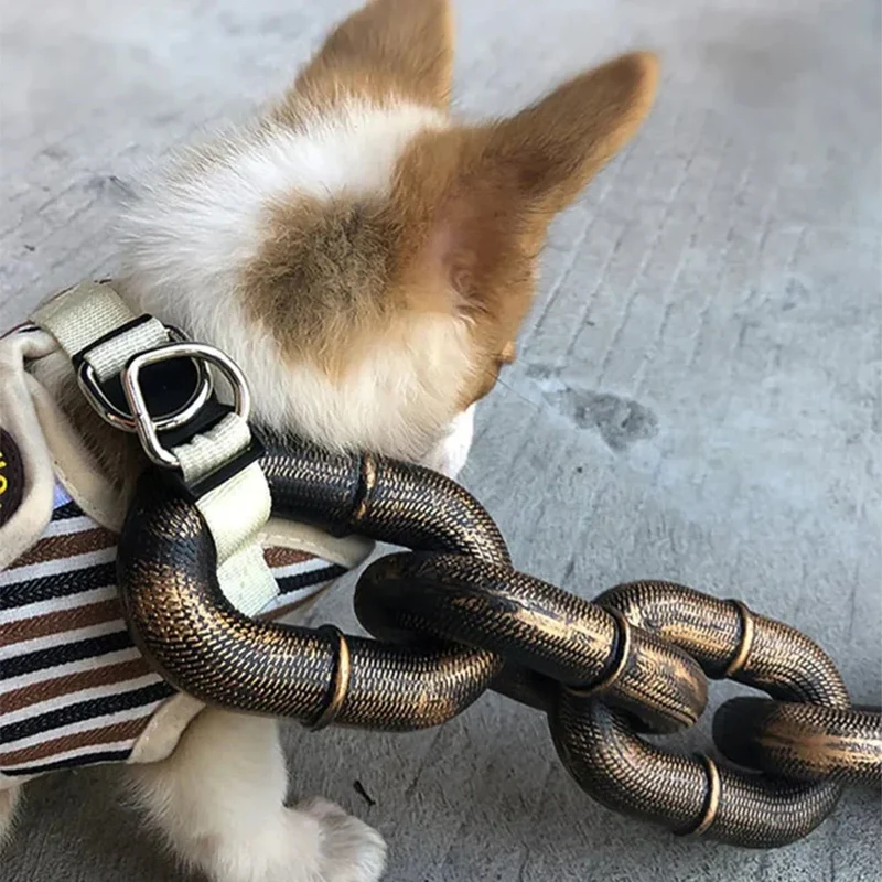 Laisse Imitation Chaîne Résistante Gros Chien M-L