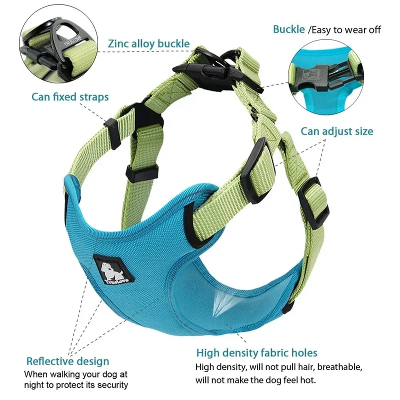 Harnais Anti Traction Chien Rembourré Réfléchissant