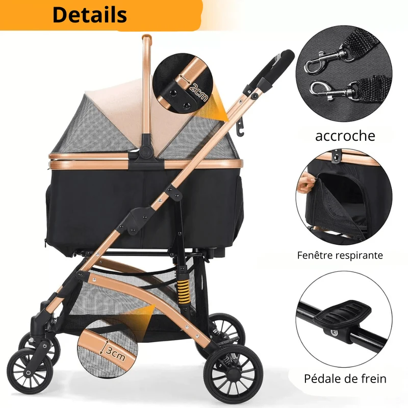 Poussette Gros Chien Tout Terrain Pliable