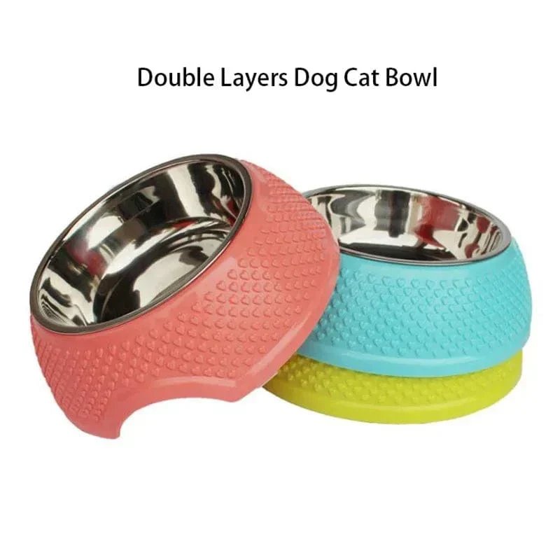 Gamelle Double Antidérapante Acier Inox Chien