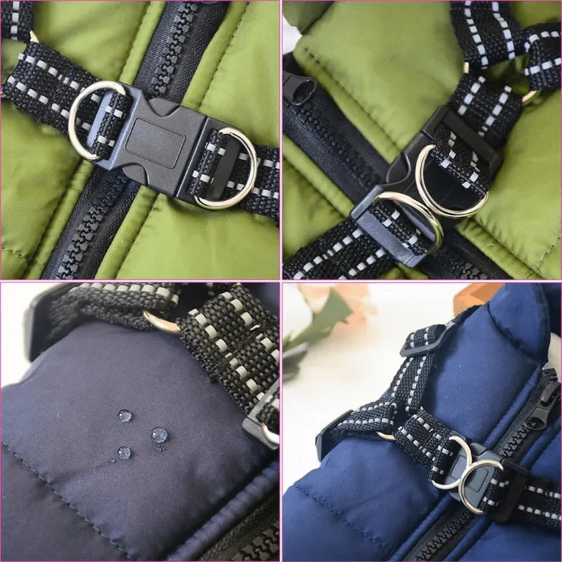 Manteau Imperméable Hiver Gros Chien Harnais Intégré