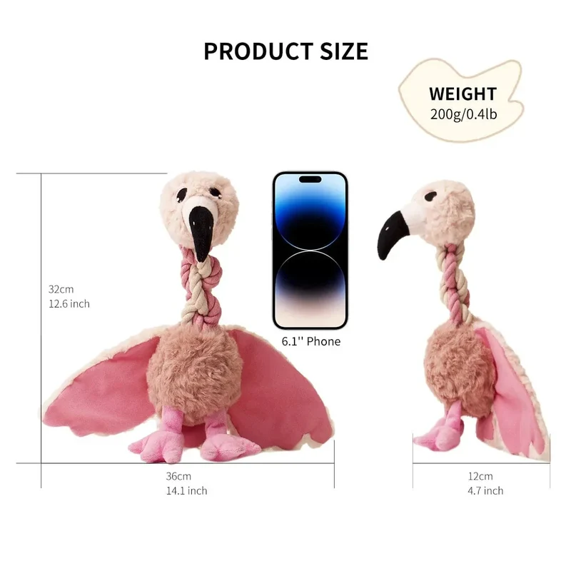 Peluche Oiseau Corde Sonore Gros Chien