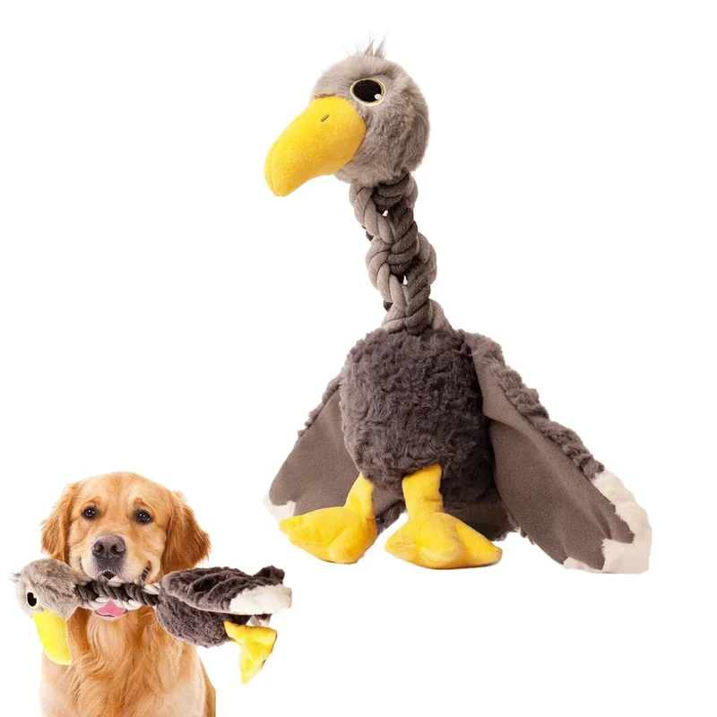 Peluche Oiseau Corde Sonore Gros Chien