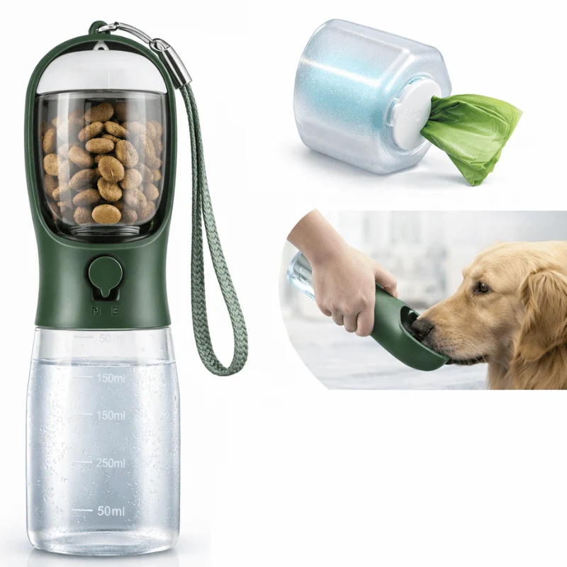 Gourde Portable Chien 3-en-1 300 600ml