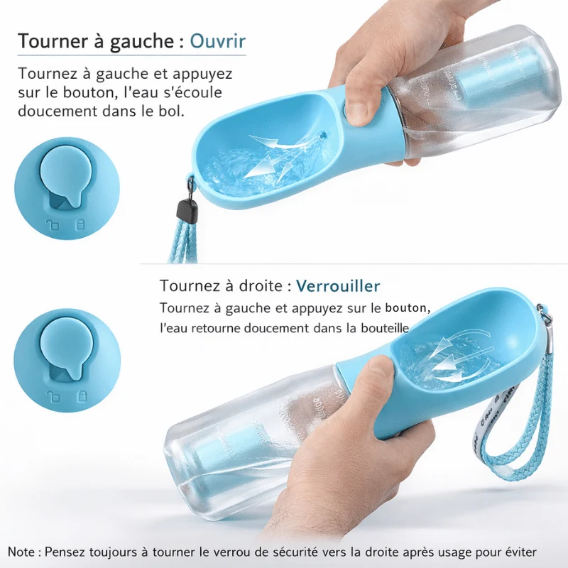 Gourde Portable Chien 3-en-1 300 600ml