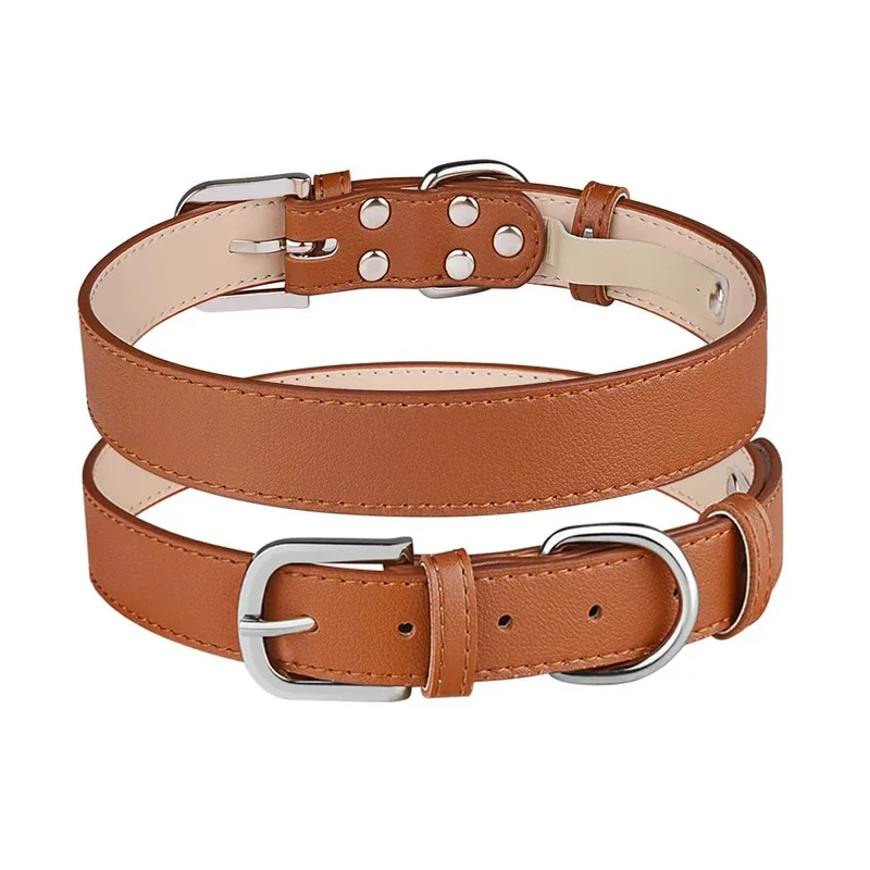 Collier Cuir PU Chiot Grande Race S-XL