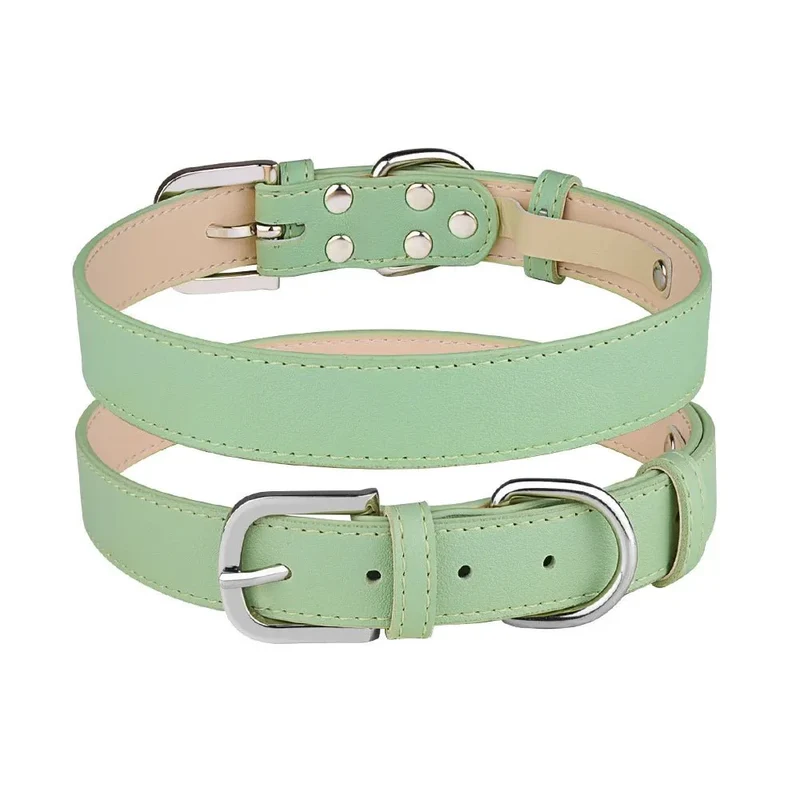 Collier Cuir PU Chiot Grande Race S-XL
