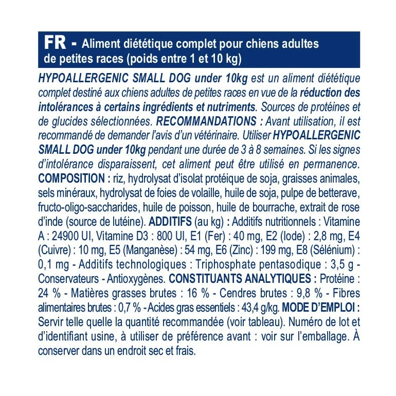 Royal Canin Veterinary Hypoallergenic Small Dogs - croquettes chien